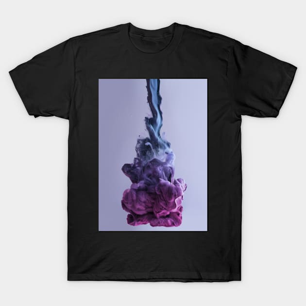 Ink Blob Blue Violett T-Shirt by EviRadauscher